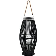 Závěsná lucerna na svíčku bambus 60 cm černá - Lucerna