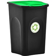 Odpadkový koš s víkem 50 l černý a zelený 147328 - Odpadkový koš
