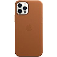 Kryt na mobil Apple iPhone 12 a 12 Pro Kožený kryt s MagSafe sedlově hnědý