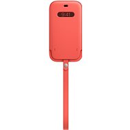 Pouzdro na mobil Apple iPhone 12 a 12 Pro Kožený návlek s MagSafe citrusově růžový