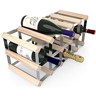 RTA Wine Rack for 15 Wine Bottles, Natural Pine - Galvanised Steel / Unfold - Wine Rack