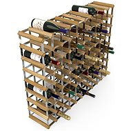 RTA Wine Rack for 90 Wine Bottles, Light Oak - Galvanized Steel / Unfolded - Wine Rack