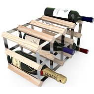 RTA stojan na 12 lahví vína, přírodní borovice - pozinkovaná ocel / rozložený  - Regál na víno