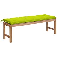 Zahradní lavice s jasně zelenou poduškou 150 cm masivní teak, 3062864