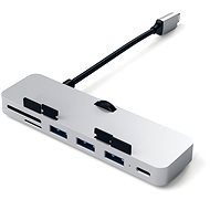 Satechi Aluminum Type-C CLAMP PRO Hub (3x USB 3.0,MicroSD) - Silver - Replikátor portů