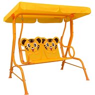  Dětská houpací lavice žlutá 115 x 75 x 110 cm textil - Zahradní houpačka
