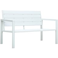 Zahradní lavice 120 cm HDPE bílá dřevěný vzhled - Zahradní lavice