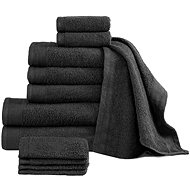 12dílná sada ručníků a osušek bavlna 450 g/m2 černá - Ručník