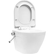Závěsné WC bez oplachového kruhu s funkcí bidetu keramické bílé - Záchodová mísa