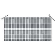 Poduška na zahradní lavici šedá károvaná 100 x 50 x 4 cm textil - Polstr