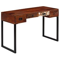 Psací stůl masivní sheeshamové dřevo a pravá kůže 117x50x76 cm - Psací stůl