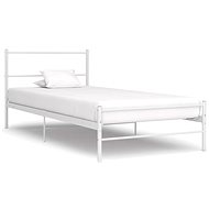 Bed frame white metal 90x200 cm - Bed