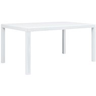  Zahradní stůl bílý 150 x 90 x 72 cm plastový ratanový vzhled - Zahradní stůl