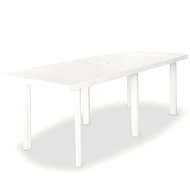  Zahradní stůl bílý 210 x 96 x 72 cm plast - Zahradní stůl
