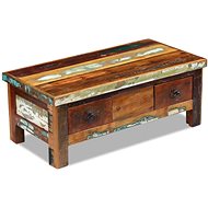Konferenční stolek zásuvky masivní recyklované dřevo 90x45x35cm - Konferenční stolek