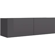 TV table gray with high gloss 100x30x30 cm chipboard - TV Table