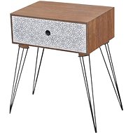 Bedside table with 1 drawer rectangular brown - Desk