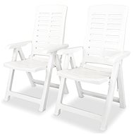 Polohovatelné zahradní židle 2 ks plastové bílé 43895 - Zahradní židle