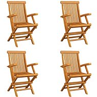 Folding garden chairs 4 pcs solid teak 3065528 - Garden Chair