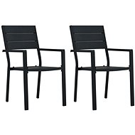 Zahradní židle 2 ks černé HDPE dřevěný vzhled 47885 - Zahradní židle