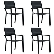 Zahradní židle 4 ks černé HDPE dřevěný vzhled 47886 - Zahradní židle