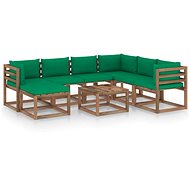 8dílná zahradní sedací souprava s poduškami zelená 3067529 - Zahradní nábytek