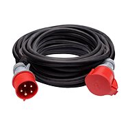 Prodlužovací kabel Solight prodlužovací přívod - spojka, 25m, 400V/16A, černá, kabel gumový H05RR-F 5G 2.5mm2