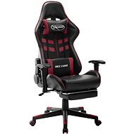 SHUMEE Gaming chair with footrest black and burgundy faux leather, 20517