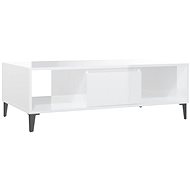 SHUMEE Konferenční stolek bílý vysoký lesk 103,5 × 60 × 35 cm dřevotříska, 806028 - Konferenční stolek