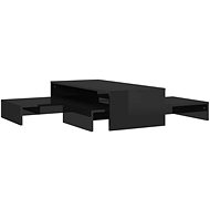 SHUMEE Hnízdové konferenční stolky černé vysoký lesk 100 × 100 × 26,5 cm, 806802 - Konferenční stolek