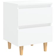 SHUMEE Noční stolek s nohami z masivní borovice bílý 40 × 35 × 50 cm, 805851 - Noční stolek