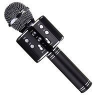 Karaoke bluetooth mikrofon s kulatým reproduktorem, černá