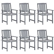 Zahradní židle s poduškami 6 ks masivní akáciové dřevo šedé, 3078221