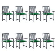 Zahradní židle s poduškami 8 ks masivní akáciové dřevo šedé, 3078227