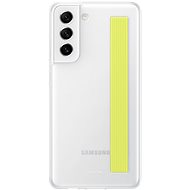 Kryt na mobil Samsung Galaxy S21 FE 5G Poloprůhledný zadní kryt s poutkem bílý