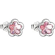 EVOLUTION GROUP 31255.3 lt. rose kytička puzeta motýlek dekorovaná krystaly Swarovski® (Ag 925/1000, - Náušnice