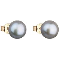 EVOLUTION GROUP 921042.3 grey dekorovaná pravou perlou AAA8-8,5 mm (Au585/1000, 0,48 g) - Náušnice