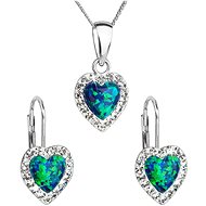 EVOLUTION GROUP 39161.1 Green Synth. Opal Preciosa® Crystals (925/1000, 2g) - Jewellery Gift Set