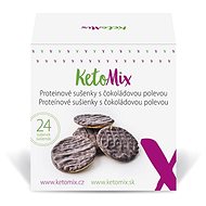KetoMix Proteinové sušenky s čokoládovou polevou (24 sušenek) - Trvanlivé jídlo