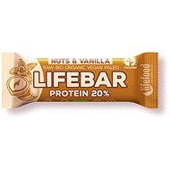 Lifefood Lifebar Protein RAW BIO 47 g, oříšek s vanilkou - Proteinová tyčinka