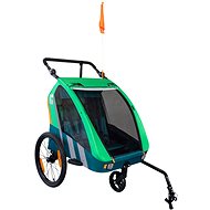 Trailblazer dětský kombinovaný vozík za kolo + kočárek pro 2 děti - zelený - Dětský vozík za kolo