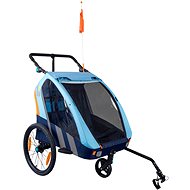Trailblazer dětský kombinovaný vozík za kolo + kočárek pro 2 děti - modrý - Dětský vozík za kolo