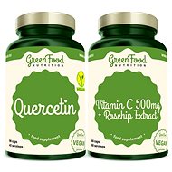 GreenFood Nutrition Quercetin 90cps +Vitamin C 500mg 60cps. - Sada doplňků stravy