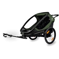 HAMAX Outback 2v1 - dvoumístný vozík za kolo vč. ramena + kočárkový set - Green/Black, polohovací - Vozík za kolo