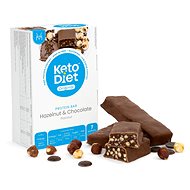 Proteinová tyčinka KetoDiet Lískový oříšek a příchuť Čokoláda, 7 ks