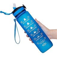 Tritan 1l bottle, sports and motivational, dark blue