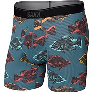 SAXX QUEST BOXER BRIEF FLY shadow fish-storm blue - Boxer Shorts