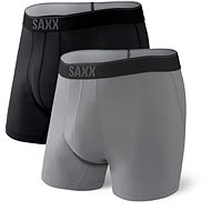 SAXX QUEST BOXER BRIEF FLY 2PK black/dk charcoal II XL - Boxer Shorts