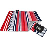 Pikniková deka 200×200 cm s ALU potahem, pruhy - červená - Pikniková deka