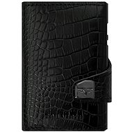 Tru Virtu Click & Slide Twin Wallet - Croco Black Leather - Wallet